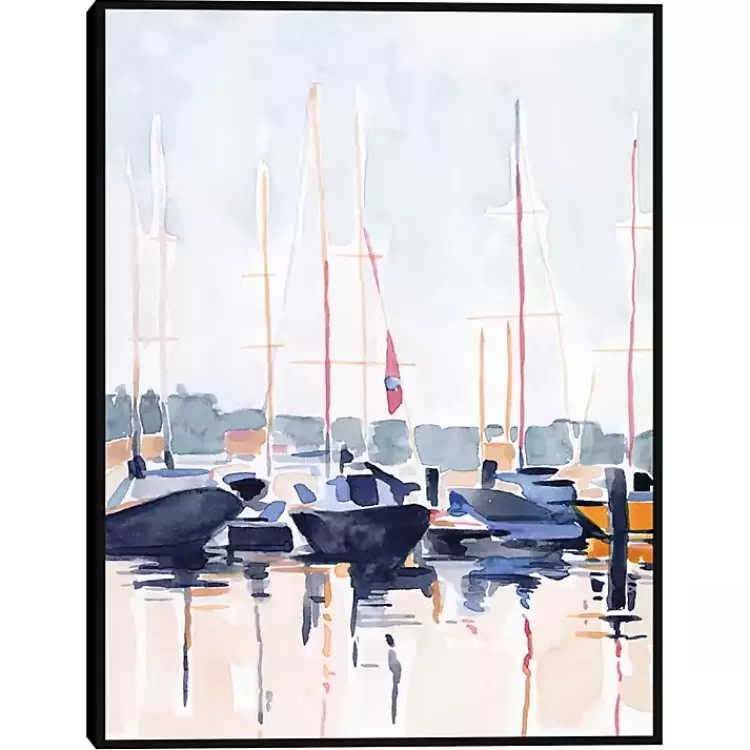 Watercolor Boat Club Framed Canvas Art Print>Kirklands Home Cheap