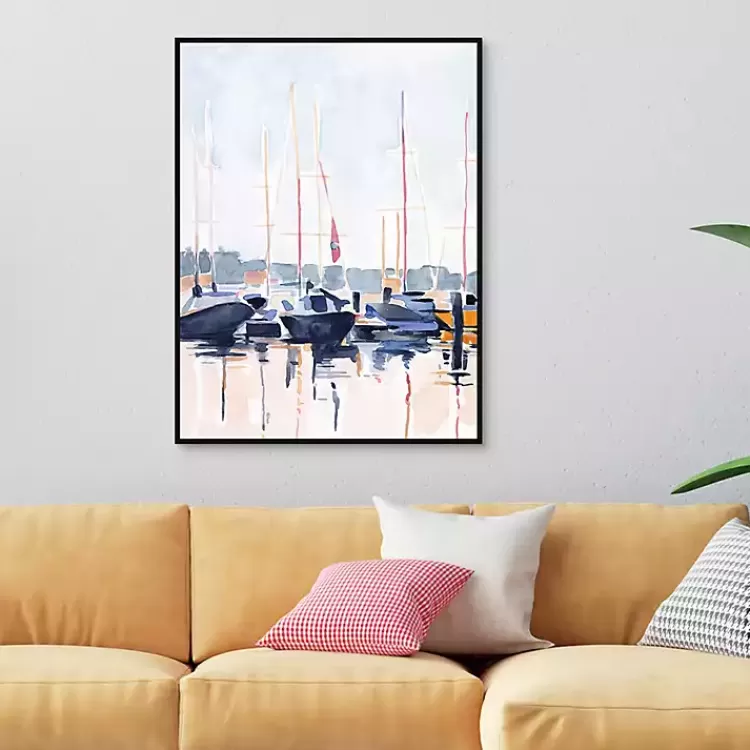 Watercolor Boat Club Framed Canvas Art Print>Kirklands Home Cheap