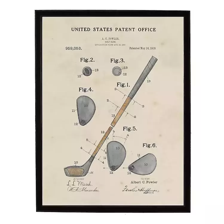 Watercolor Golf Club Framed Art Print>Kirklands Home Fashion