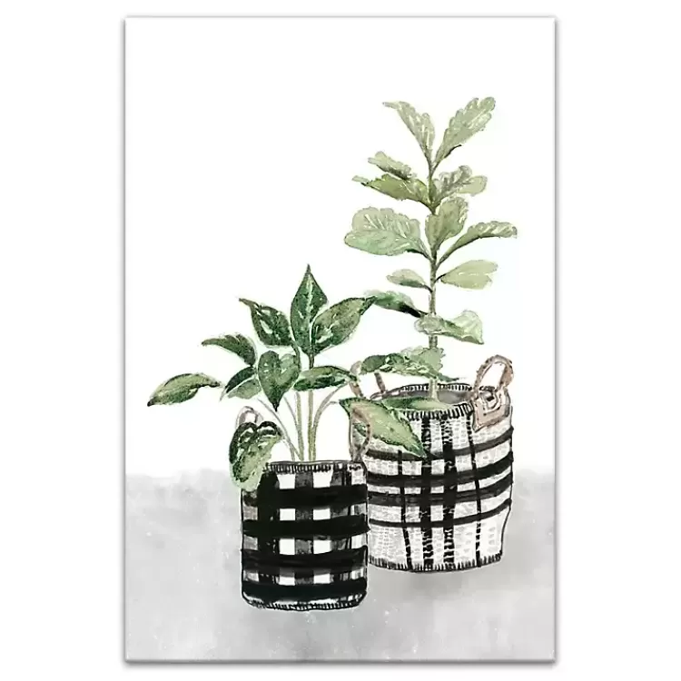 Watercolor Plaid Vase Canvas Art Print, 20x30 in.>Kirklands Home Best Sale