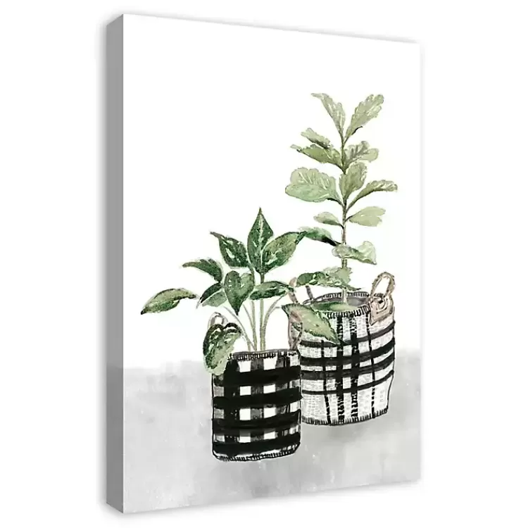 Watercolor Plaid Vase Canvas Art Print, 20x30 in.>Kirklands Home Best Sale