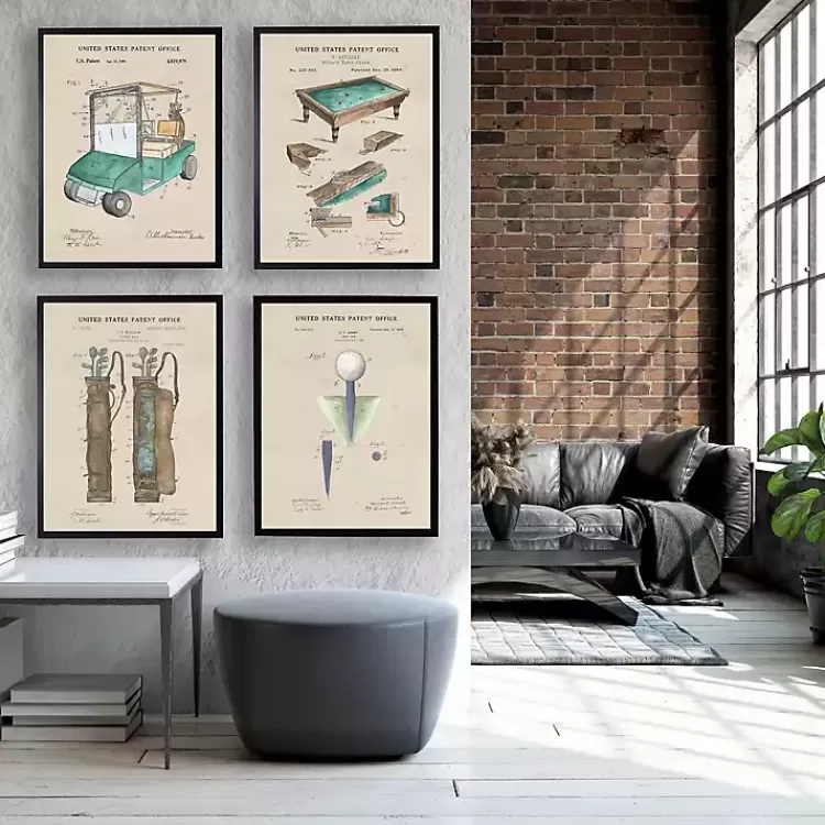 Watercolor Pool Table Framed Art Print>Kirklands Home Online