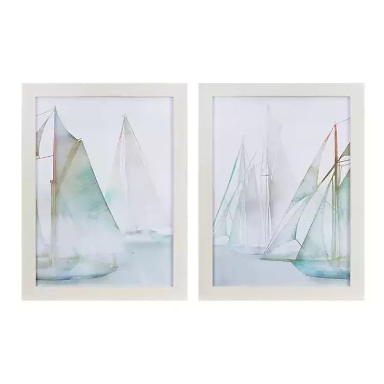 Watercolor Sailboats Framed Art Prints, Set of 2>Kirklands Home Cheap