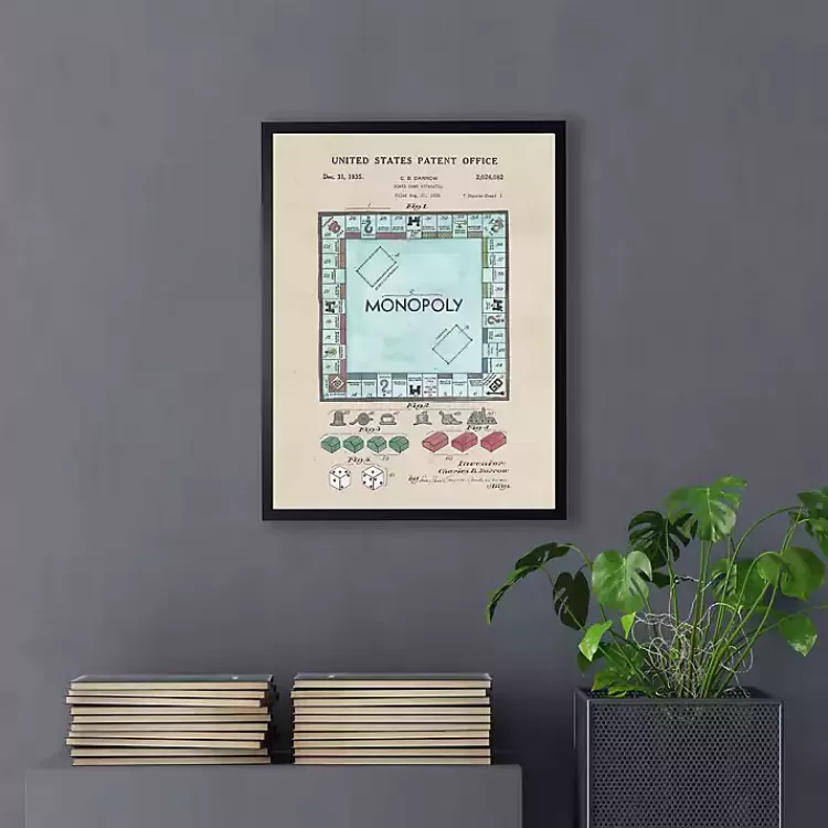 Watercolor Vintage Monopoly Framed Art Print>Kirklands Home Best Sale