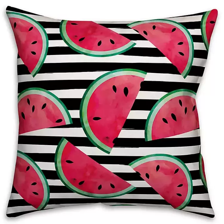 Watercolor Watermelon Outdoor Pillow>Kirklands Home Store