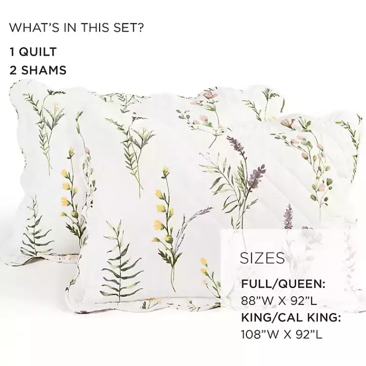 Watercolor Wildflower 3-pc. King Quilt Set>Kirklands Home Best