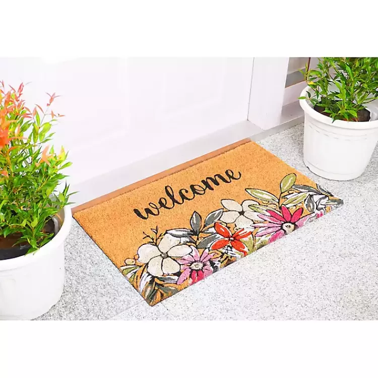 Welcome Floral Doormat>Kirklands Home Best