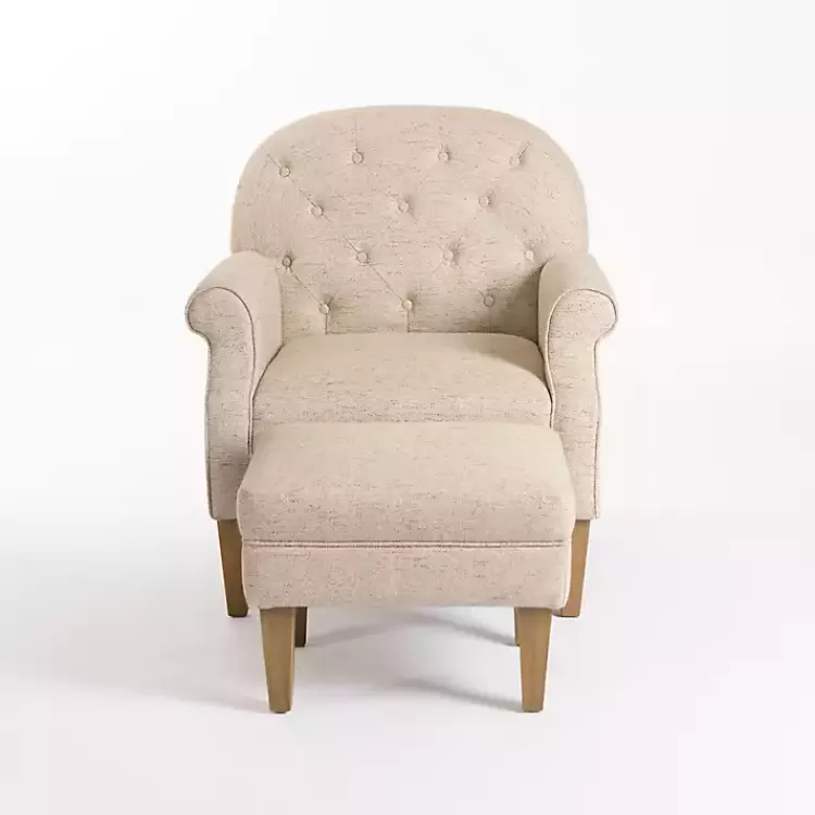 Wheat Tufted Chair & Ottoman Set>Kirklands Home New