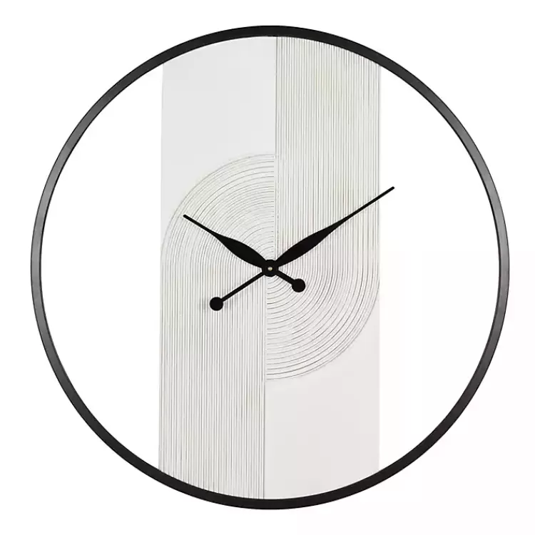 White and Black Carved Open Wall Clock>Kirklands Home Hot