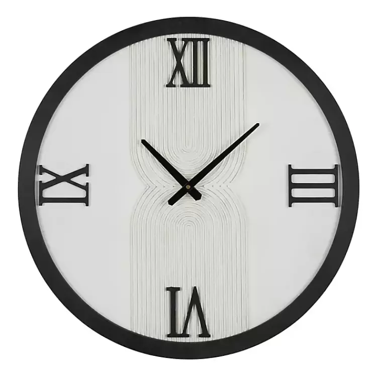 White and Black Modern Wall Clock>Kirklands Home Clearance