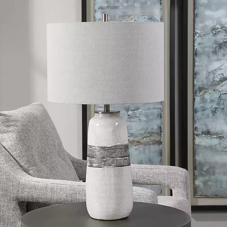 white_and_brown_distressed_stripe_table_lamp_7.webp White and Brown Distressed Stripe Table Lamp>Kirklands Home Best