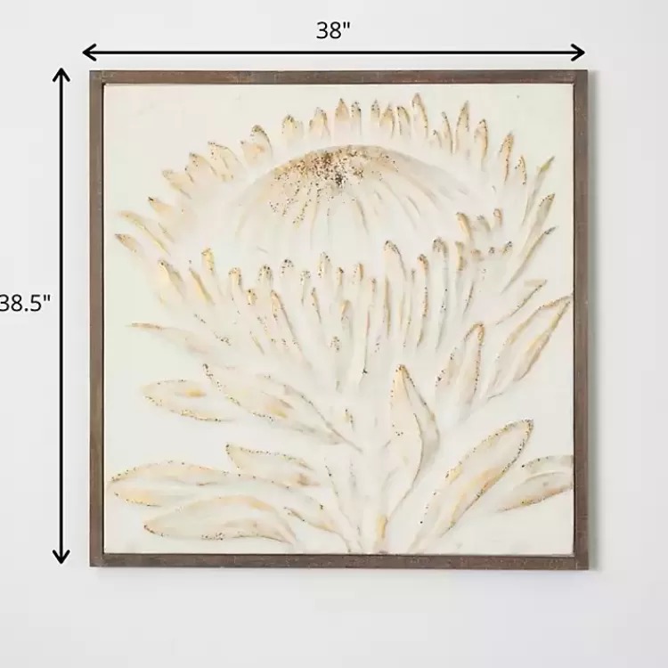 white_and_gold_protea_framed_wall_plaque_3.webp White and Gold Protea Framed Wall Plaque>Kirklands Home Fashion