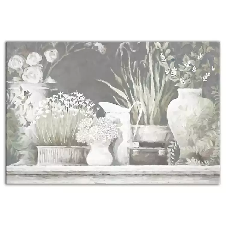 White and Gray Floral Assortment Canvas Art Print>Kirklands Home Outlet