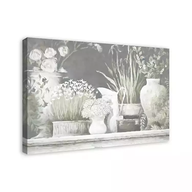 White and Gray Floral Assortment Canvas Art Print>Kirklands Home Outlet