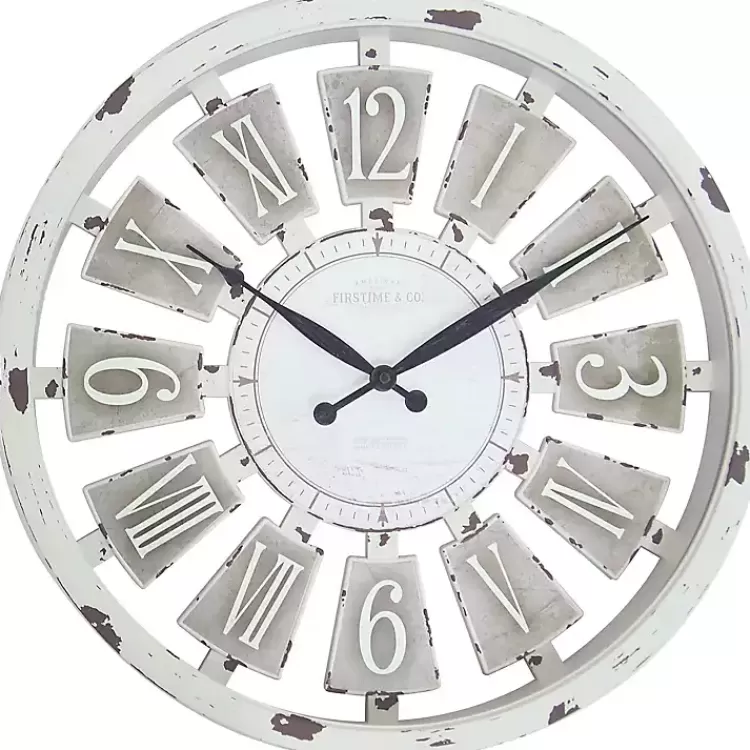 White Antique Plaques Wall Clock>Kirklands Home Shop
