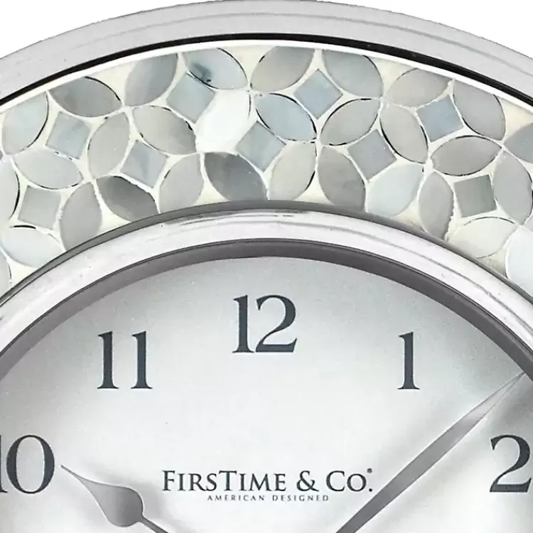 white_arabesque_mosaic_frame_wall_clock_2.webp White Arabesque Mosaic Frame Wall Clock>Kirklands Home Outlet