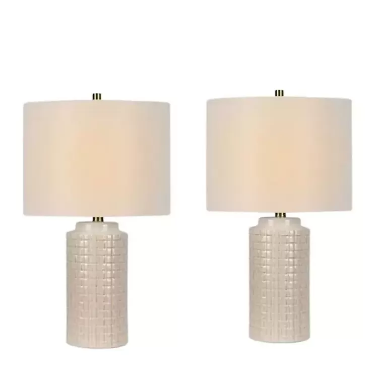 Basket Weave Ceramic Table Lamps, Set of 2>Kirklands Home Shop