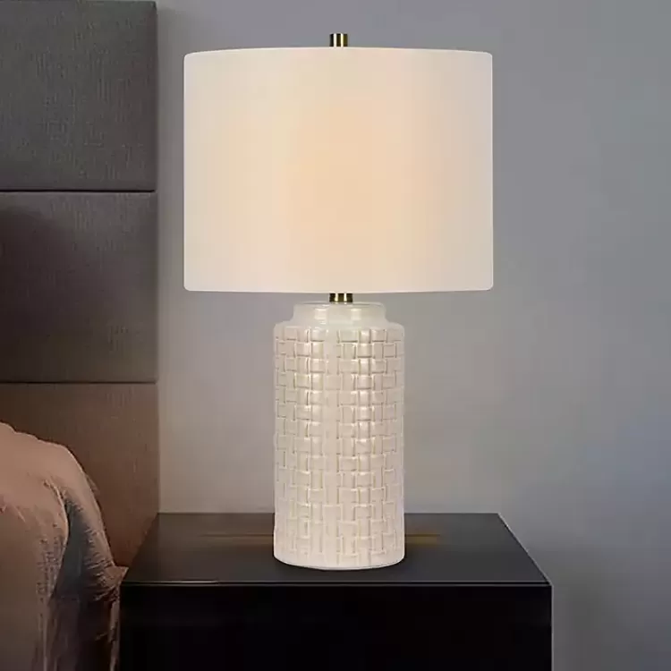 Basket Weave Ceramic Table Lamps, Set of 2>Kirklands Home Shop
