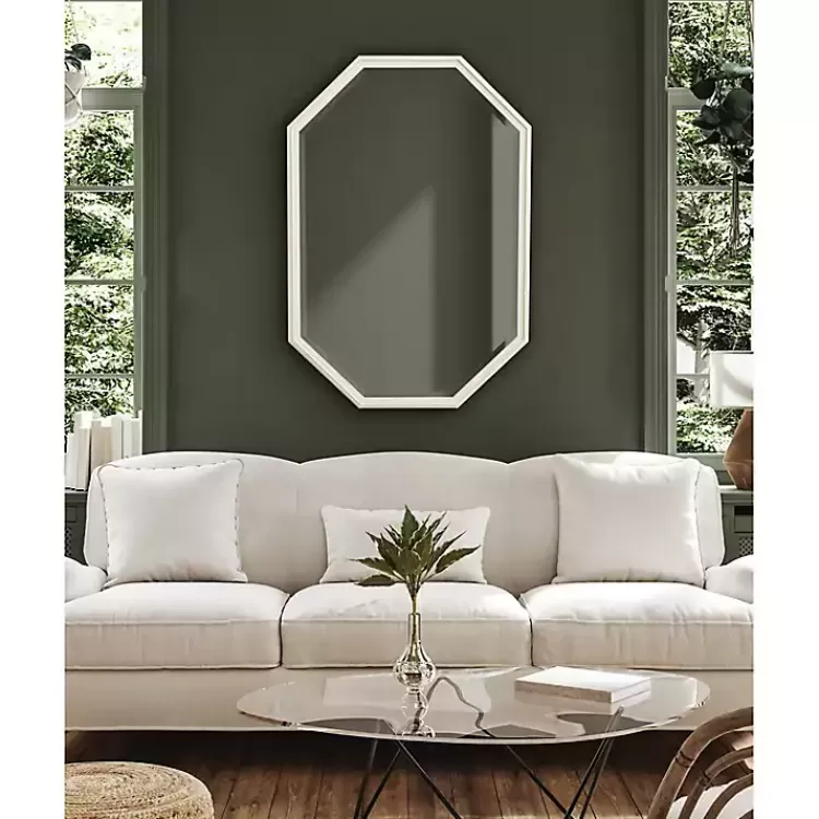 White Beveled Octagon Wall Mirror>Kirklands Home New