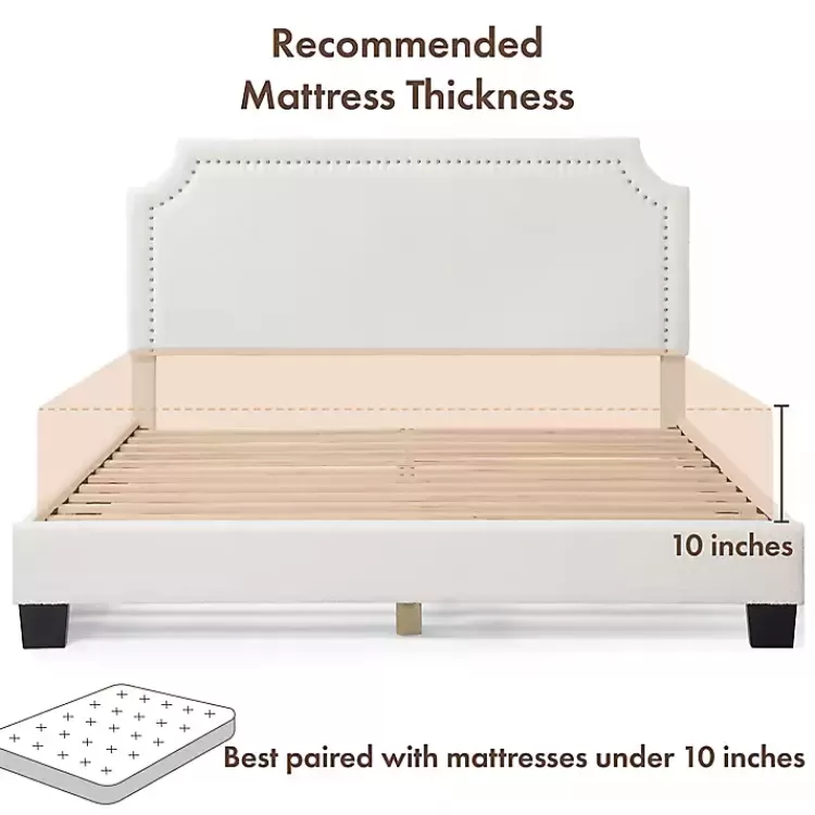 Boucle Scalloped Corey Queen Platform Bed>Kirklands Home New