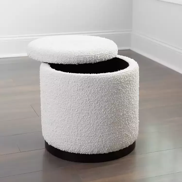 Boucle Storage Ottoman>Kirklands Home Fashion