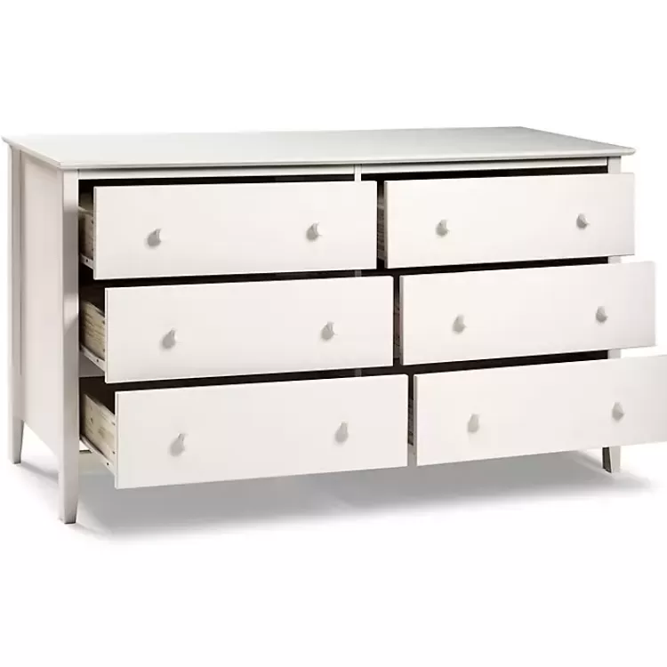white_brazilian_pine_wood_drawer_dresser_3.webp Brazilian Pine Wood 6-Drawer Dresser>Kirklands Home Flash Sale