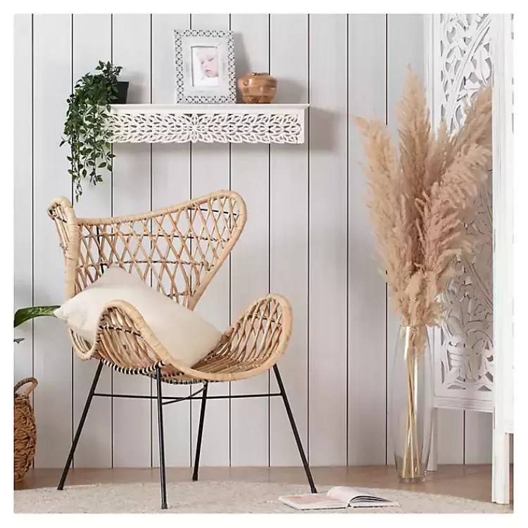 White Carved Floral Decorative Wall Shelf>Kirklands Home Discount