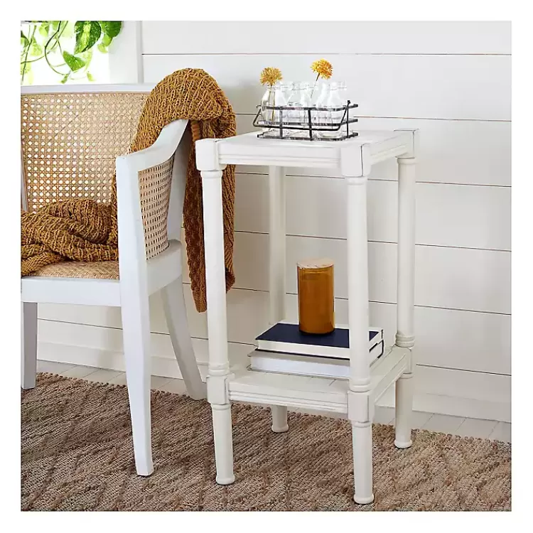 Carved Pinewood Farmhouse Accent Table>Kirklands Home Online