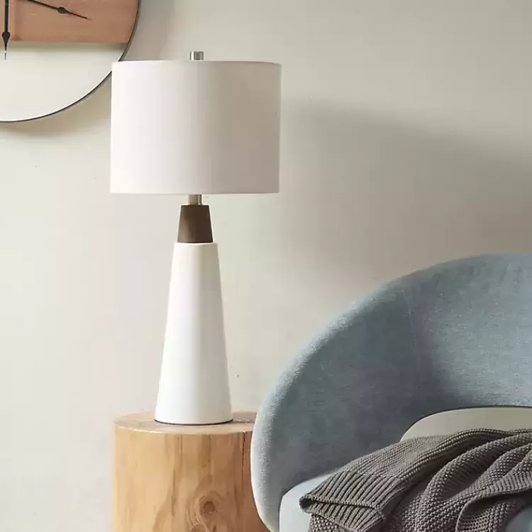 Ceramic and Wood Cone Table Lamp>Kirklands Home Sale