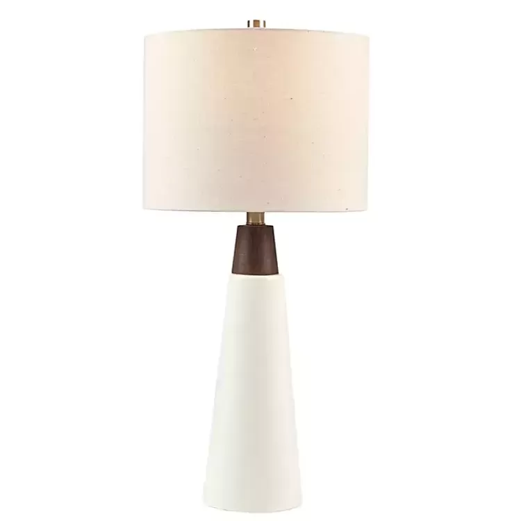 white_ceramic_and_wood_cone_table_lamp_3.webp Ceramic and Wood Cone Table Lamp>Kirklands Home Sale