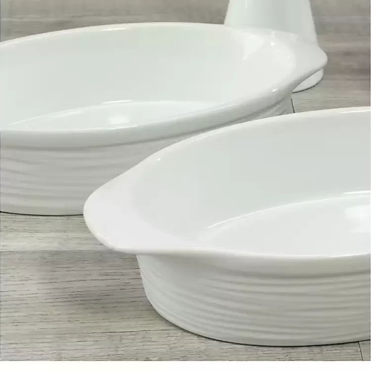 white_ceramic_au_gratin_dishes_set_of__4.webp Ceramic Au Gratin Dishes, Set of 2>Kirklands Home New