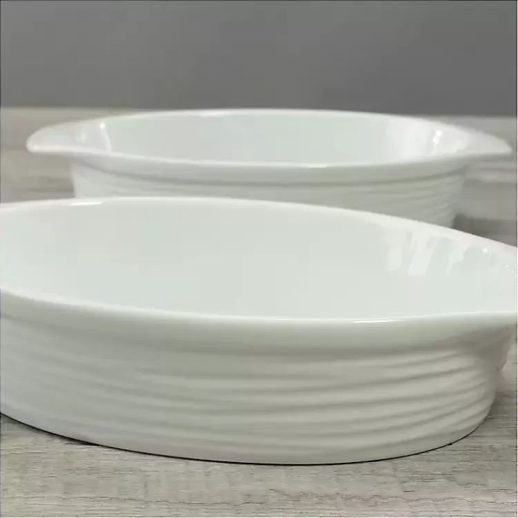 white_ceramic_au_gratin_dishes_set_of__6.webp Ceramic Au Gratin Dishes, Set of 2>Kirklands Home New