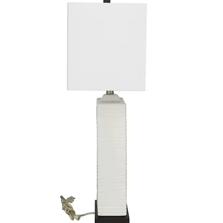 white_ceramic_fluted_rectangular_table_lamp_6.webp Ceramic Fluted Rectangular Table Lamp>Kirklands Home Cheap