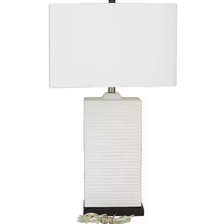 white_ceramic_fluted_rectangular_table_lamp_7.webp Ceramic Fluted Rectangular Table Lamp>Kirklands Home Cheap