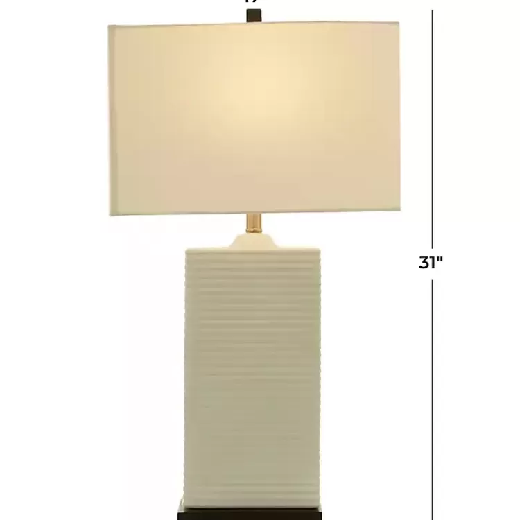 white_ceramic_fluted_rectangular_table_lamp_8.webp Ceramic Fluted Rectangular Table Lamp>Kirklands Home Cheap