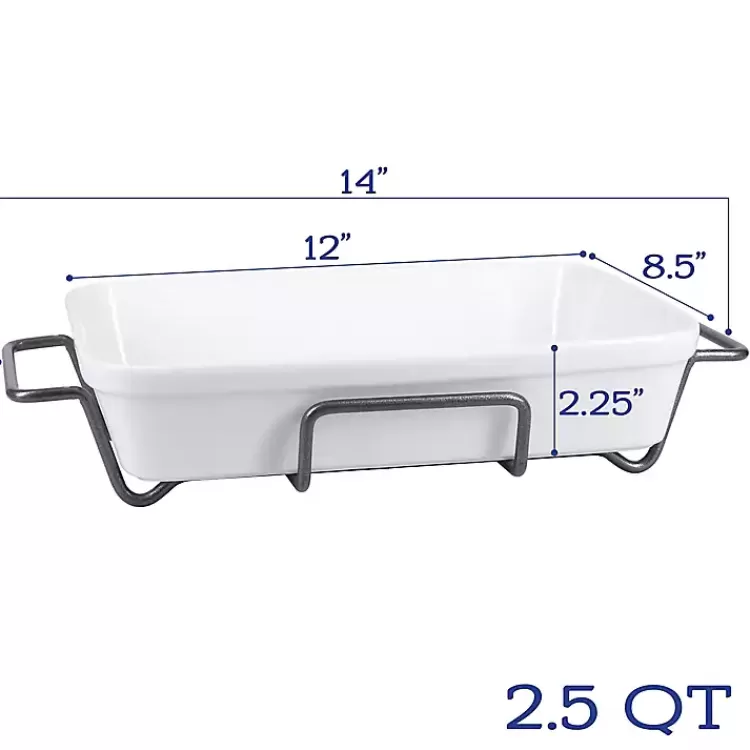 white_ceramic_pc_baker_set_with_racks_3.webp Ceramic 2-pc. Baker Set with Racks>Kirklands Home Hot