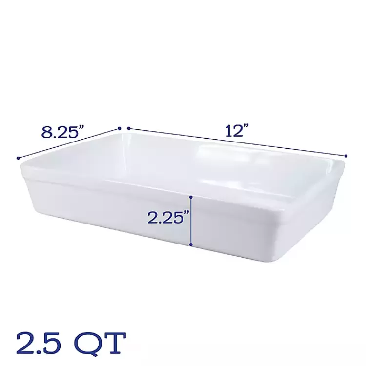 white_ceramic_rectangular_baker_2.webp Ceramic Rectangular Baker>Kirklands Home Flash Sale