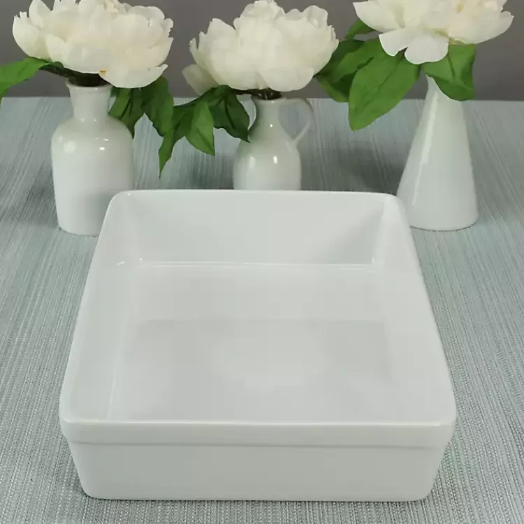 white_ceramic_rectangular_baker_5.webp Ceramic Rectangular Baker>Kirklands Home Flash Sale