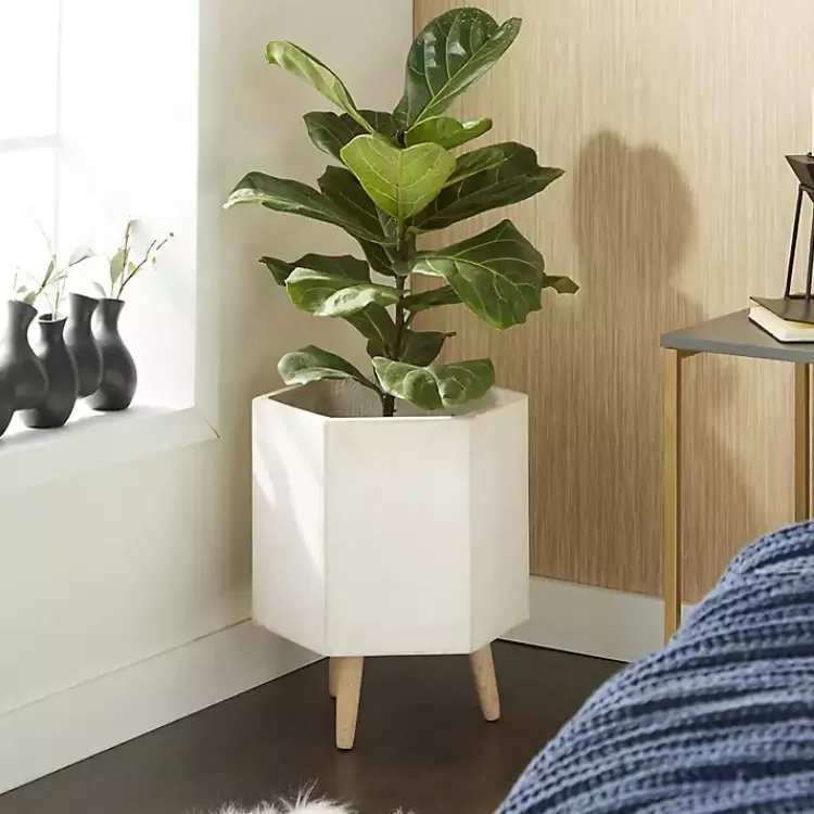 white_clay_and_wood_hexagon_planters_set_of__2.webp Clay and Wood Hexagon Planters, Set of 2>Kirklands Home Discount