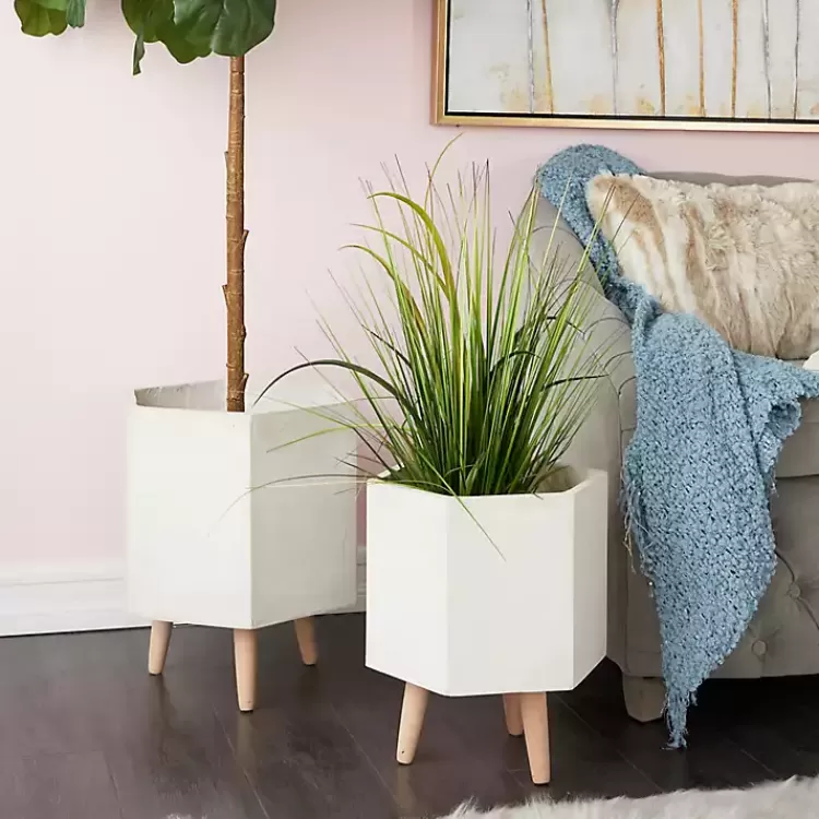 white_clay_and_wood_hexagon_planters_set_of__4.webp Clay and Wood Hexagon Planters, Set of 2>Kirklands Home Discount