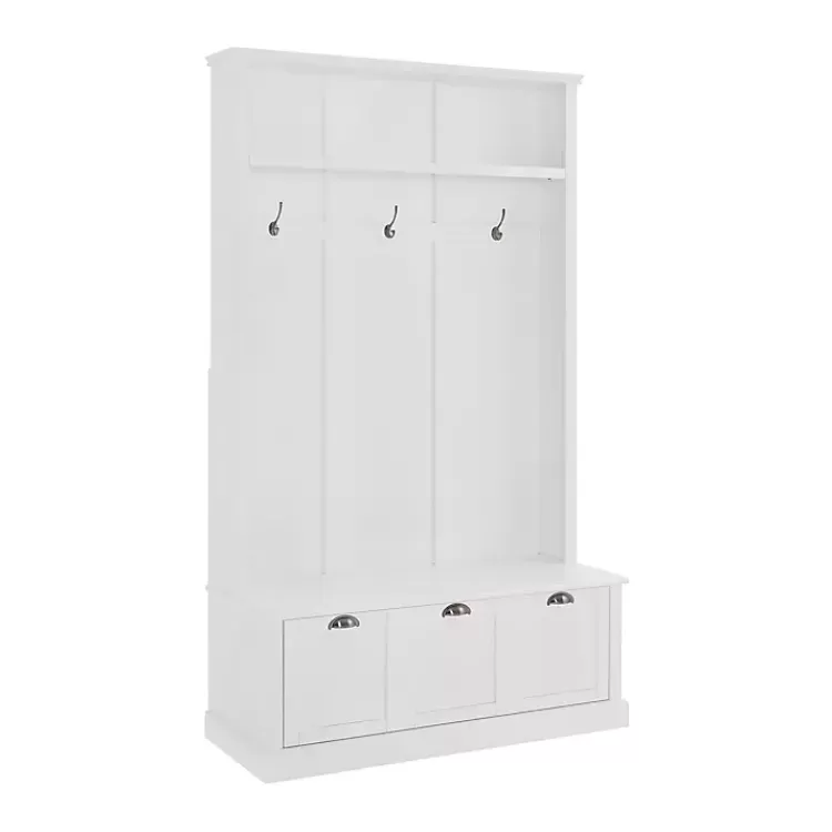 White Ellison Hall Tree with Storage Bench>Kirklands Home Discount