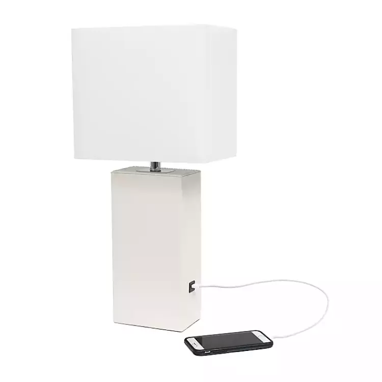 white_faux_leather_charging_table_lamp_6.webp Faux Leather Charging Table Lamp>Kirklands Home Online