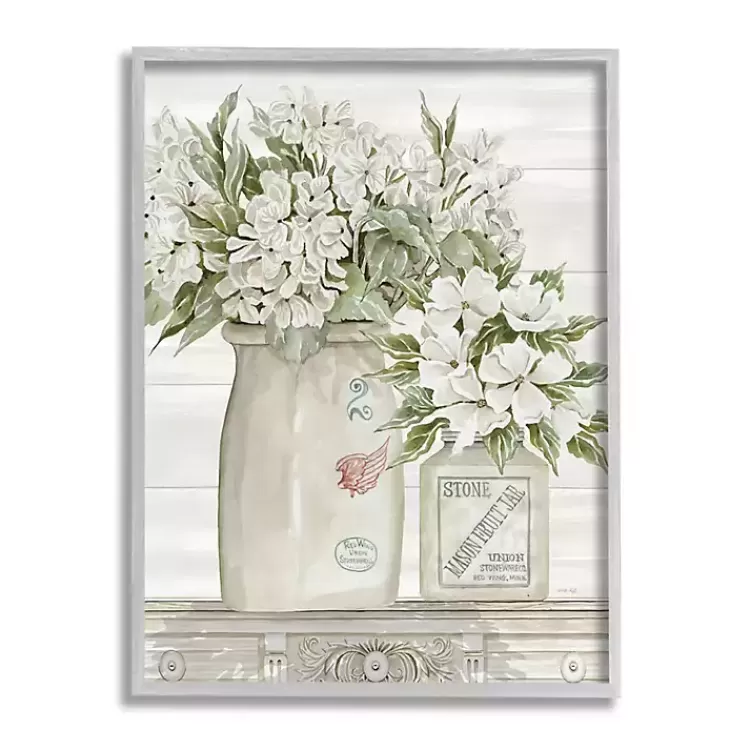 Floral Ceramic Jar Framed Wood Wall Plaque>Kirklands Home Store