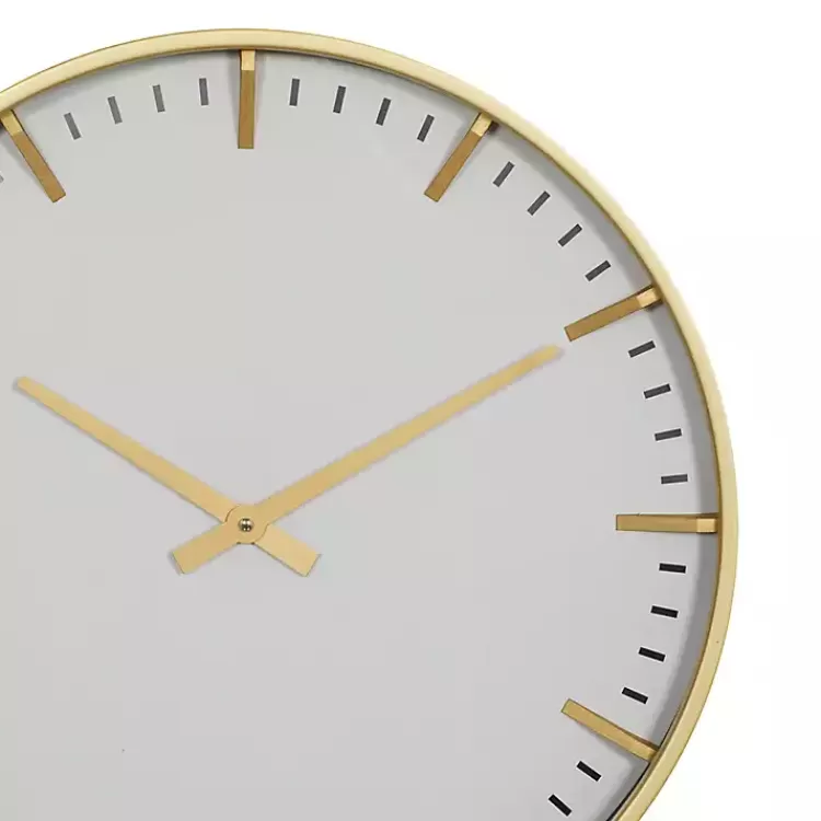 white_glass_frame_gold_accent_wall_clock_5.webp Glass Frame Gold Accent Wall Clock>Kirklands Home Flash Sale