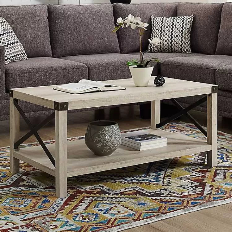 Industrial X-Frame Coffee Table>Kirklands Home Hot