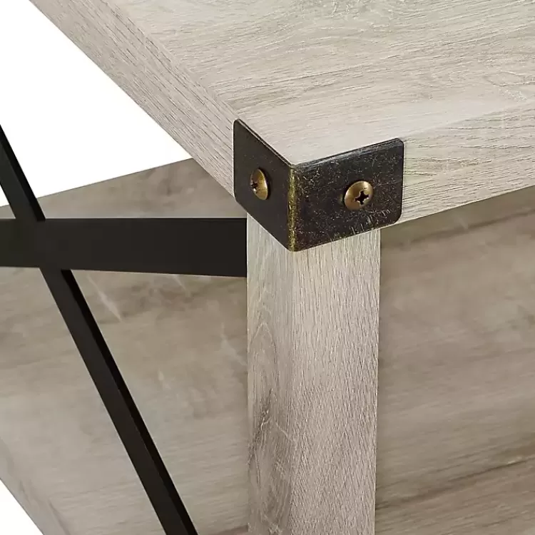 white_industrial_xframe_coffee_table_3.webp Industrial X-Frame Coffee Table>Kirklands Home Hot