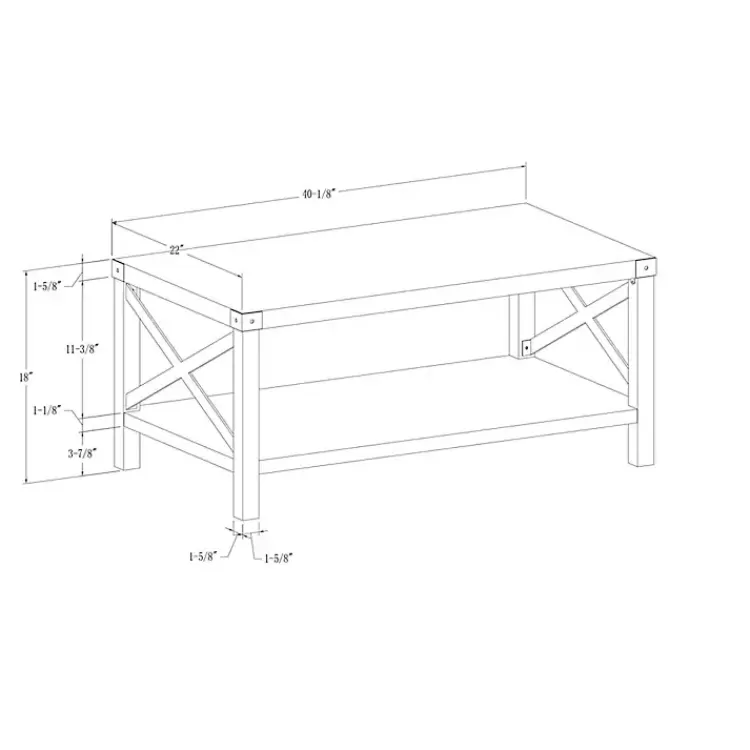 white_industrial_xframe_coffee_table_4.webp Industrial X-Frame Coffee Table>Kirklands Home Hot