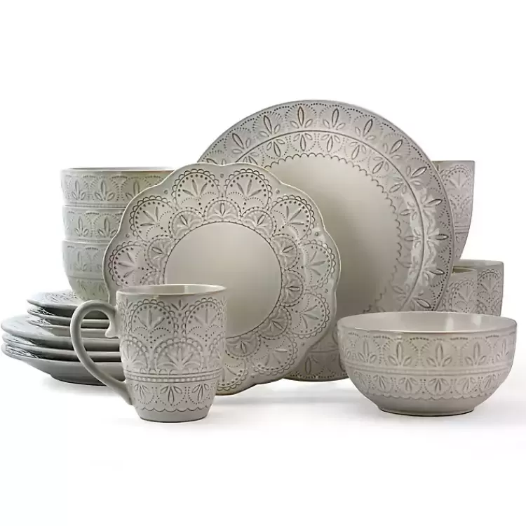 Lace Embossed 16-pc. Dinnerware Set>Kirklands Home Hot