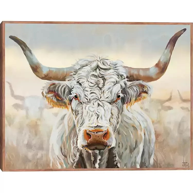 Longhorn Framed Canvas Art Print>Kirklands Home Outlet