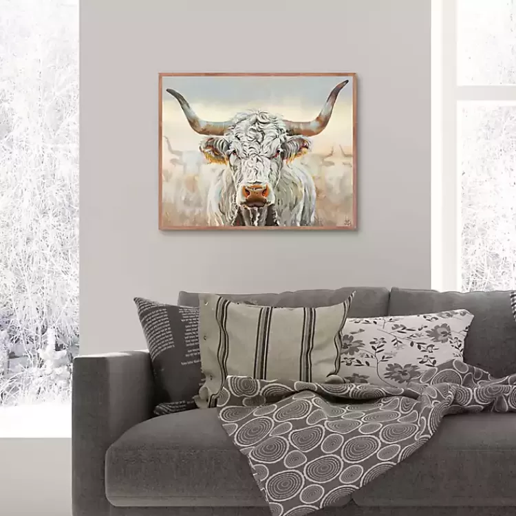 Longhorn Framed Canvas Art Print>Kirklands Home Outlet